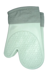 Silicone Gloves for Kitchen isolated on white background. Hand protection Potholder. Resistant anti-slip mitten for oven.