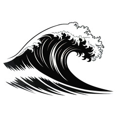 Ultra clean black and white 2d vector wave silhouettes for design