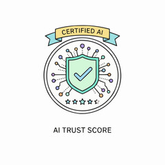 Certified AI trust score badge with shield and checkmark