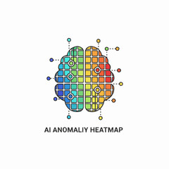 Vibrant AI anomaly heatmap illustration for tech innovation