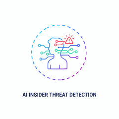 AI insider threat detection concept with human head icon