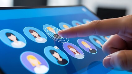 Human Resources: Selecting a Talent Profile on a Digital Tablet for Recruitment and Team Building