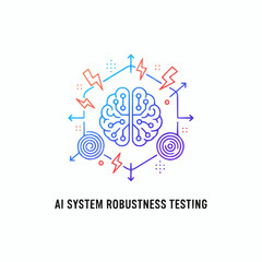 AI system robustness testing with brain and lightning bolts