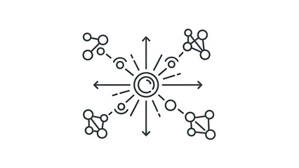 Abstract Network Connections and Data Flow Icon