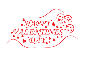 Happy Valentine&rsquo;s Day Decorative Typography with Heart Elements