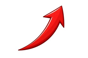 Red arrow indicating business growth and market trend