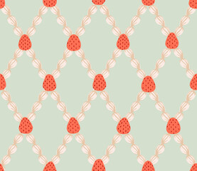 ショートケーキの柄(シームレス)