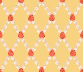 ショートケーキの柄(シームレス)