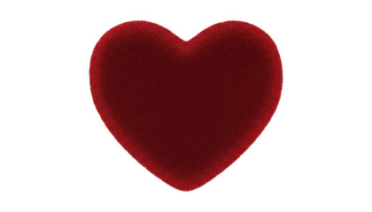 Soft fluffy deep red heart with a plush velvety texture is a beautiful and romantic symbol of love and affection, perfect for a Valentine's Day celebration or special occasion