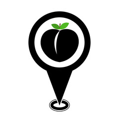 black cute peach location pin icon