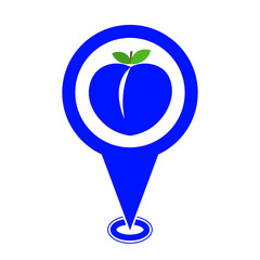blue cute peach location pin icon