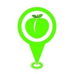 green cute peach location pin icon