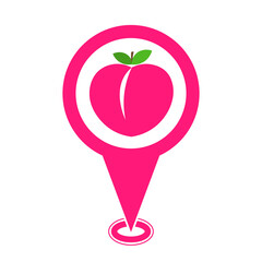 pink cute peach location pin icon