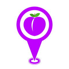 purple cute peach location pin icon
