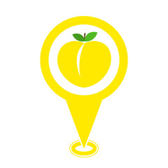 yellow cute peach location pin icon