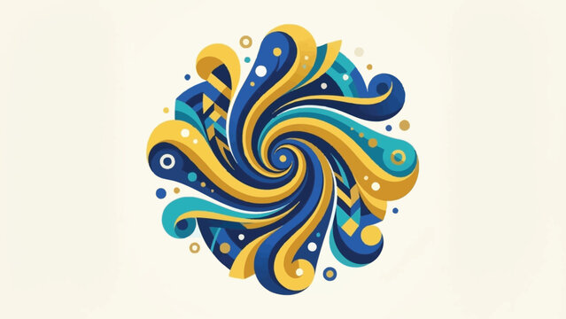 Vibrant abstract swirl design with dynamic colors and intricate patterns.