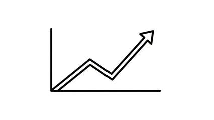 Upward Trend Line Graph Arrow Icon - Business Growth Concept