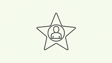 Star icon with person silhouette inside, representing achievement, recognition, or personal success.