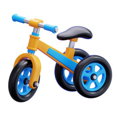 3D Illustration, character bicycle for kids