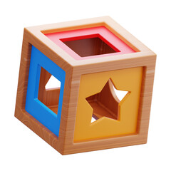 Colorful Wooden Baby Block Cube