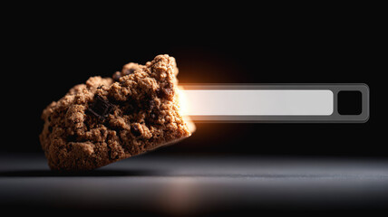 Digital Cookie with Search Bar Representing Data Tracking, Privacy Control and Online Search