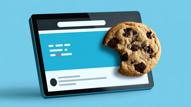 Digital Cookie Tracking and User Data Consent Shown on Modern Tablet Screen - Powered by Adobe