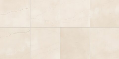 A grid of beige tiles with subtle marbling and grout lines viewed from directly above
