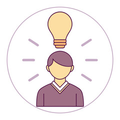Creative Idea Concept With Person And Lightbulb, Innovation Thinking And Problem Solving