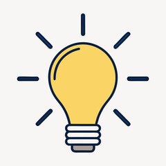 Bright Idea Concept With Lightbulb Illustration, Innovation And Creativity Symbol, Problem Solving Solution