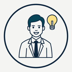 Businessperson Idea Innovation Concept Vector Graphic Design Element For Success