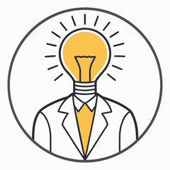 Innovation Concept With Lightbulb Head, Creative Thinking And Idea Generation Vector Illustration
