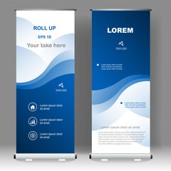 Business Roll up banner luxury template design, for brochure, business, flyer, infographics. modern x-banner and flag-banner advertising. vector illustration
