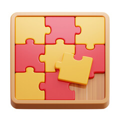 Puzzle Pieces in Wooden Box