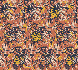 Seamless abstract unique pattern with creative design, wave lines