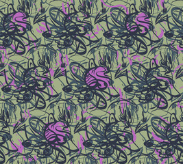 Seamless abstract unique pattern with creative design, wave lines