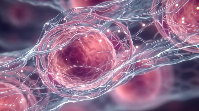Scientific macro visualization of cytoplasm separating during mitosis, with transparent cellular layers and soft diffused lighting, illustrating cytokinesis and the delicate mechanics of cell division