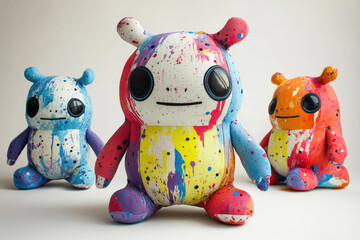 colorful funs sculptures - space bear toys with big black eyes