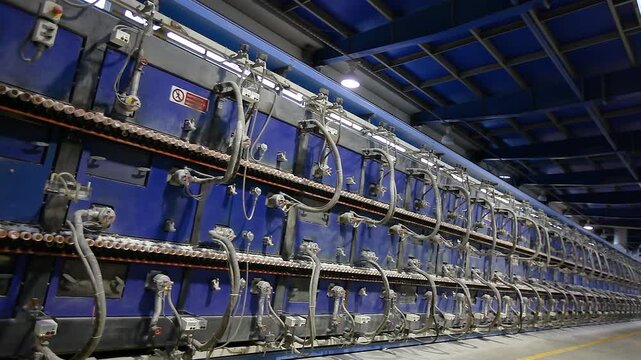 Roller Kiln for the Production of Ceramic Tiles. Industrial drying for ceramics. Industrial kilns for Ceramic Tiles. Modern roller kiln (tunnel furnace) for firing ceramic tiles and porcelain tiles.