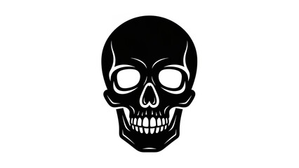 Fototapeta premium Black Skull Graphic Icon Isolated on White Background
