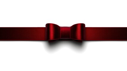 Long horizontal red ribbon isolated for clean minimalist design