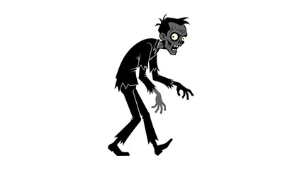 Obraz premium Creepy Zombie Character, Animated Monster, Gothic Horror, Undead Walker