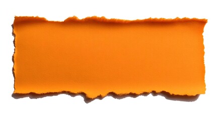 Torn orange paper note isolated on white background