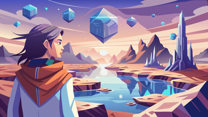 Fantastic Frontiers: bold travel fantasy in vector art