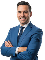 Professional businessman portrait isolated on transparent background