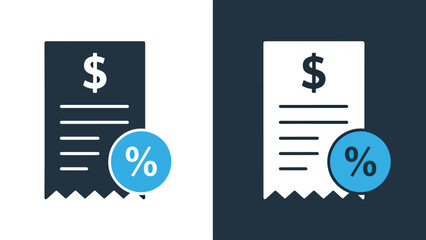 Financial discount icons - Blue icon set - Solid icons vector collection - Vector icon set - Line and glyph solid icon set - Icon vector - Flat Design Icon