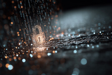 A glowing key is on a dark background