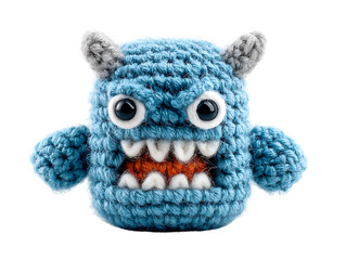 Handcrafted blue monster toy