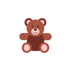 Fototapeta premium Cute Teddy Bear Icon Flat Vector Kids Toy Love Gift vector design