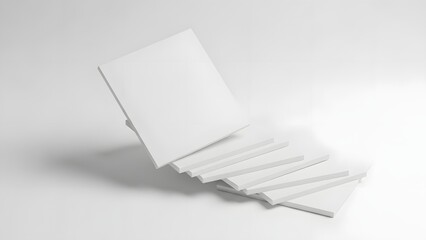 A white object with a flat surface and protruding parts on a plain background