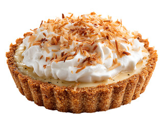 Coconut cream tart with toasted coconut topping